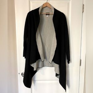 Warm Long Draped Black Cardigan Sweater